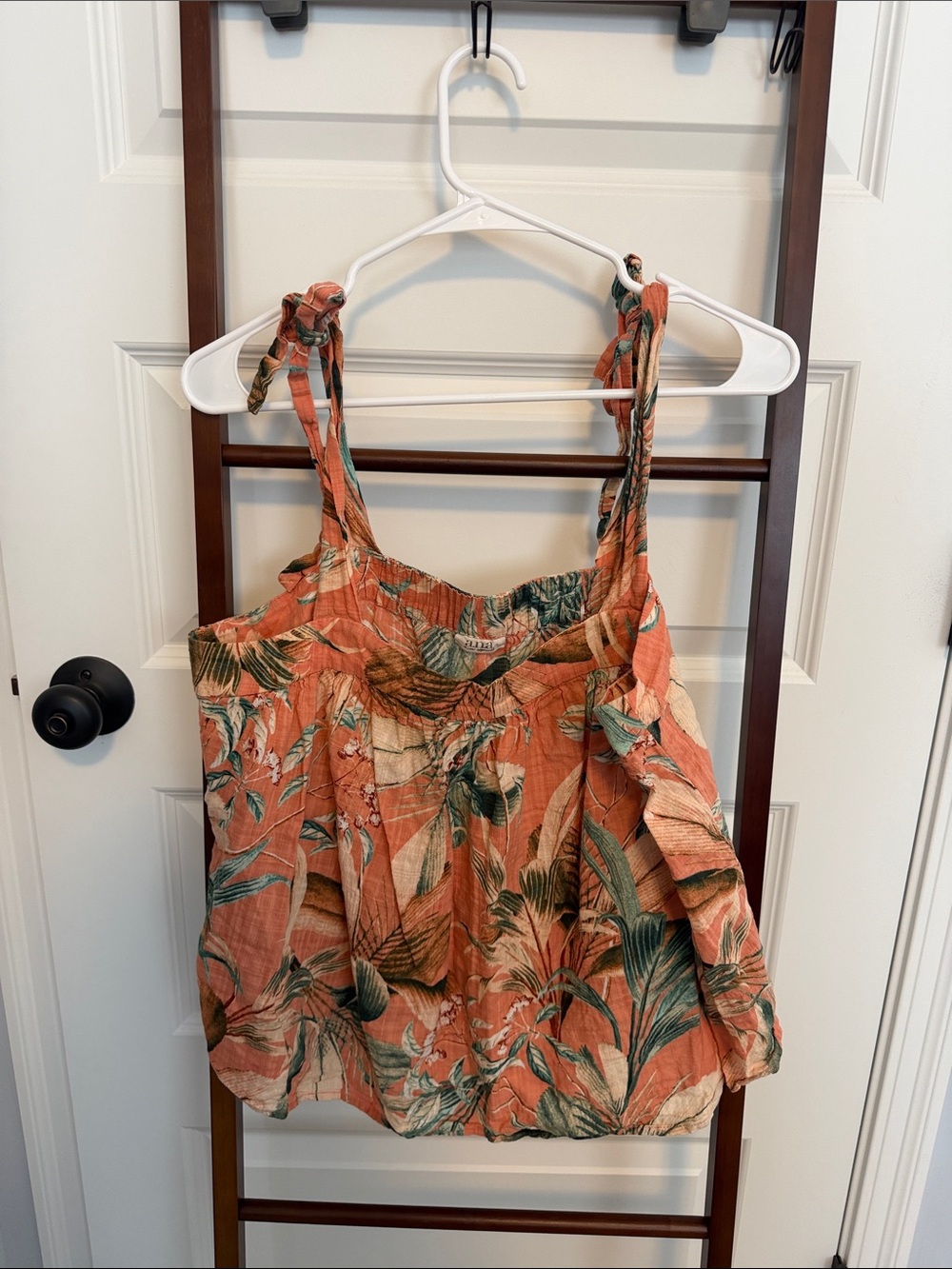 a.n.a Coral Tropical Tie-Strap Camisole